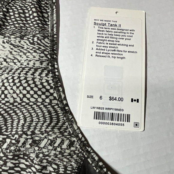 LULULEMON SCULPT TANK II Sz 6 + Matching Sports Bra Sz 8 in Metal Gray - Picture 7 of 9